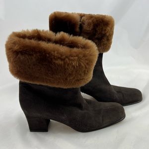 Anne Klein Dark Brown Ankle Boots 8.5